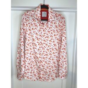 Tom Baine Mens Santa Claus Holiday Performance Shirt Slim Fit Medium 15" Neck